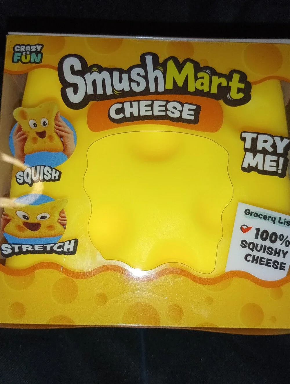 SmushMart Cheese Squishy Toy Crazy & Fun 100% Squishy Stretchy NWT